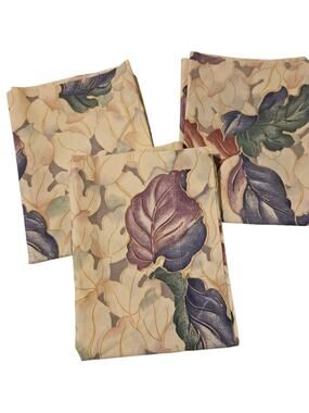 Vintage Martex Jewel Tone Leaf Pillowcases Oak Ivy Berry Green Purple Pair of 3